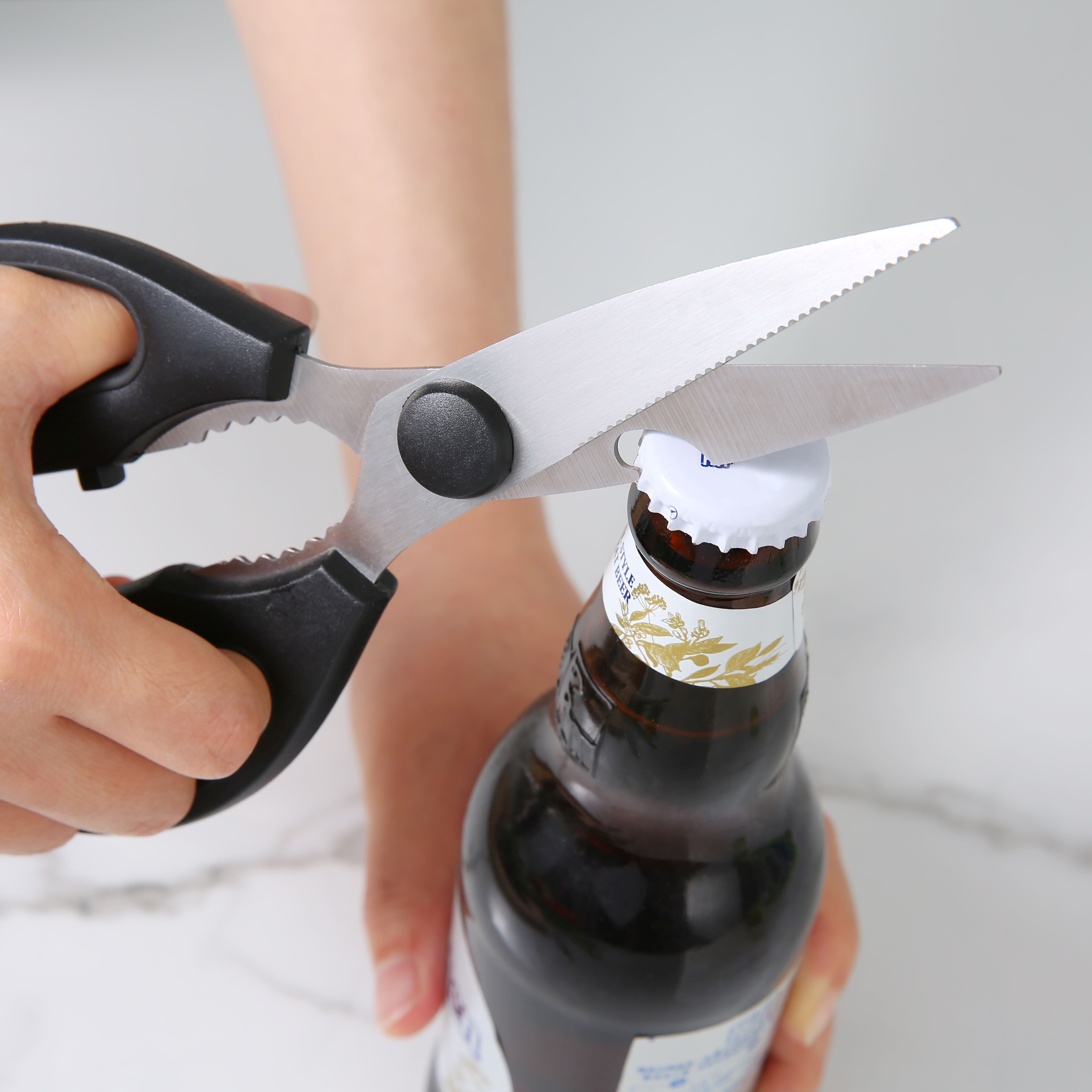 Mainstays Black Handle Stainless Steel Multi-Purpose Kitchen Shears with Black Grip 1 Each - Image 5