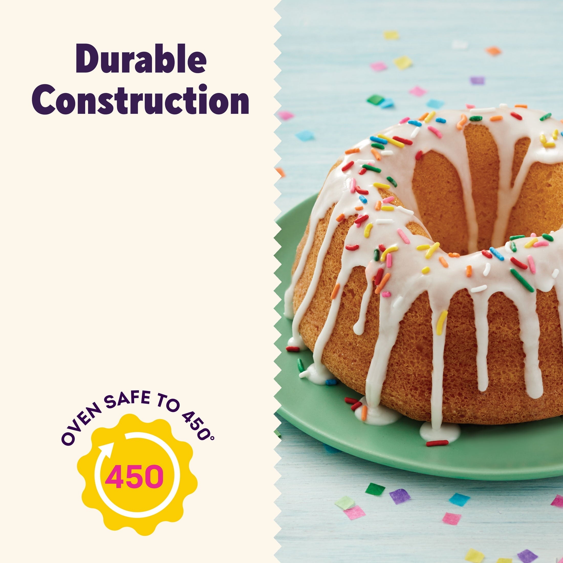 Wilton Everyday Non-Stick Bundt Cake Pan 9.51" Fluted Tube Baking Pan, Packaging May Vary - Image 5
