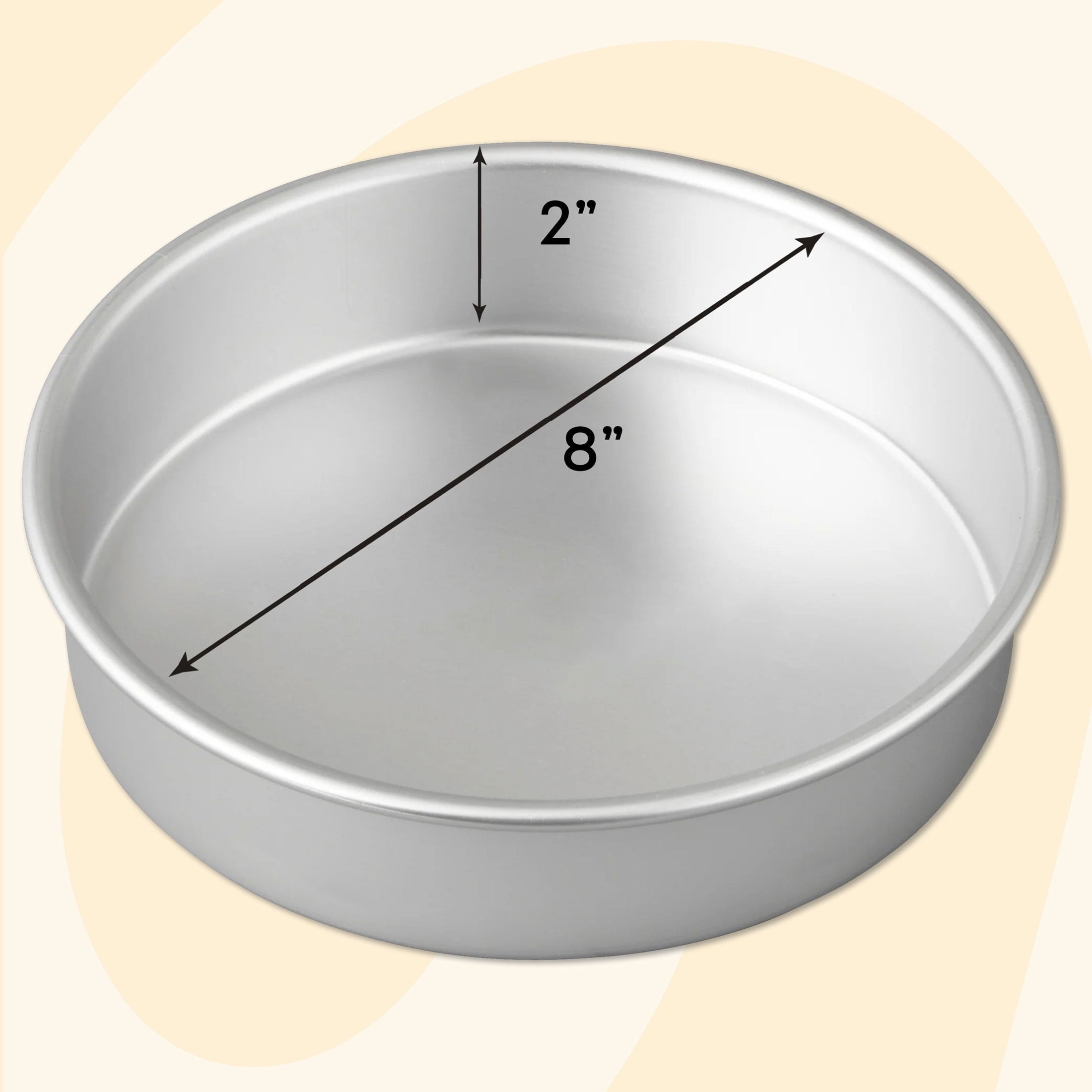 Wilton Aluminum 8" Round Cake Pan 2" Depth Layer Cake Baking Pan, Packaging May Vary - Image 3
