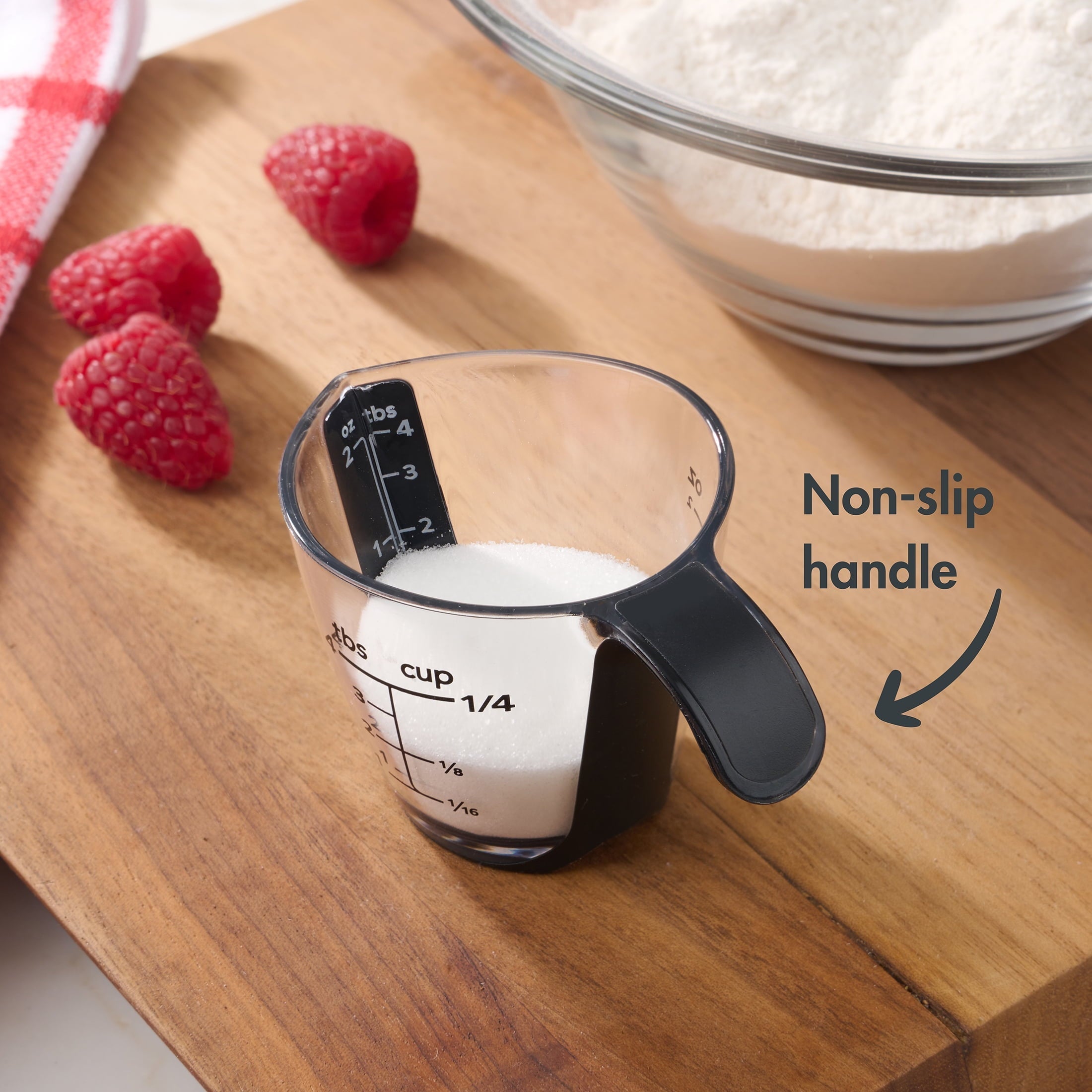 Mainstays 1/4C Plastic Mini Measuring Cup, Black/Transparent - Image 4