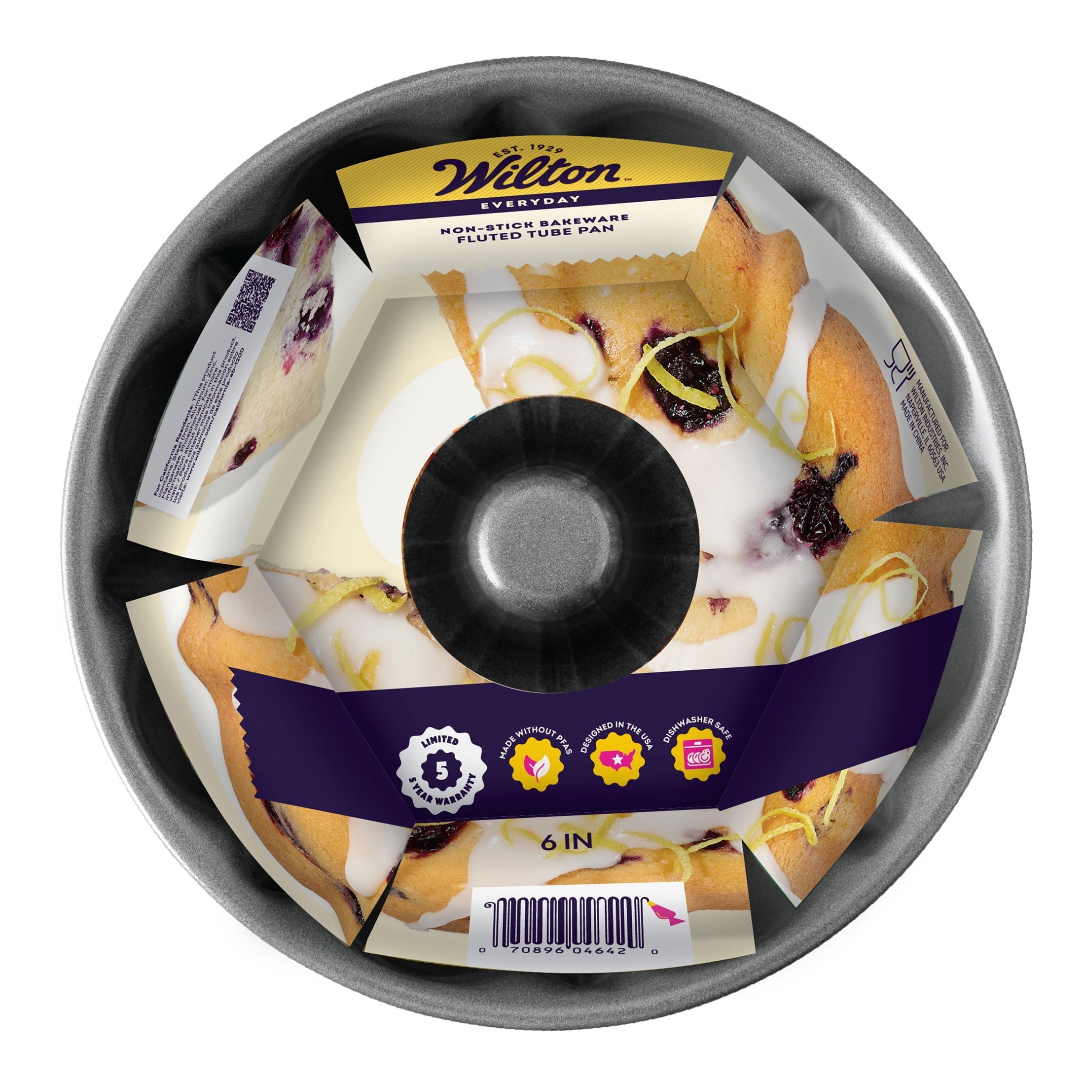 Wilton Everyday Non-Stick Bundt Cake Pan 6" Fluted Tube Baking Pan, Packaging May Vary - Image 2