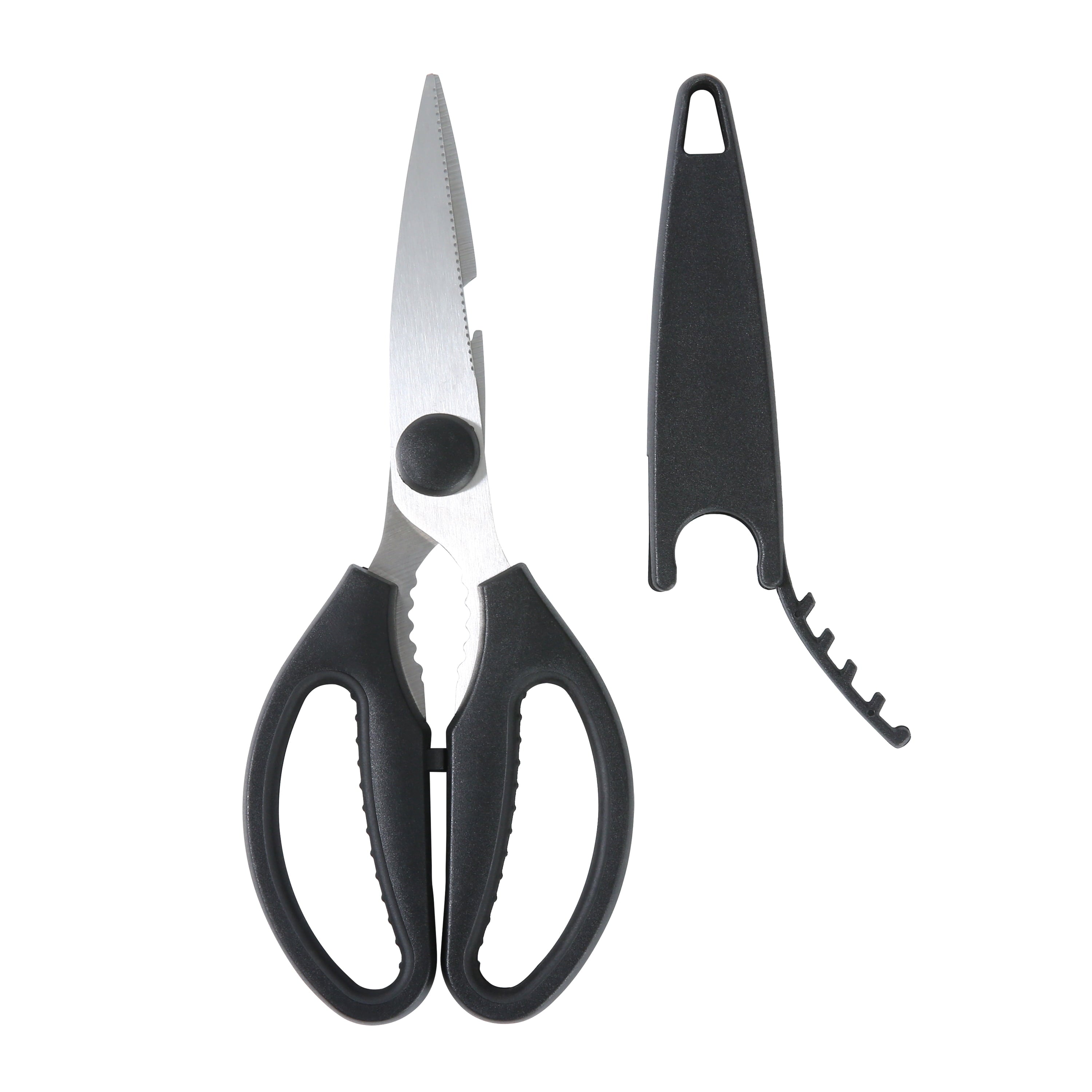 Mainstays Black Handle Stainless Steel Multi-Purpose 8.6in Kitchen Shears - Image 2