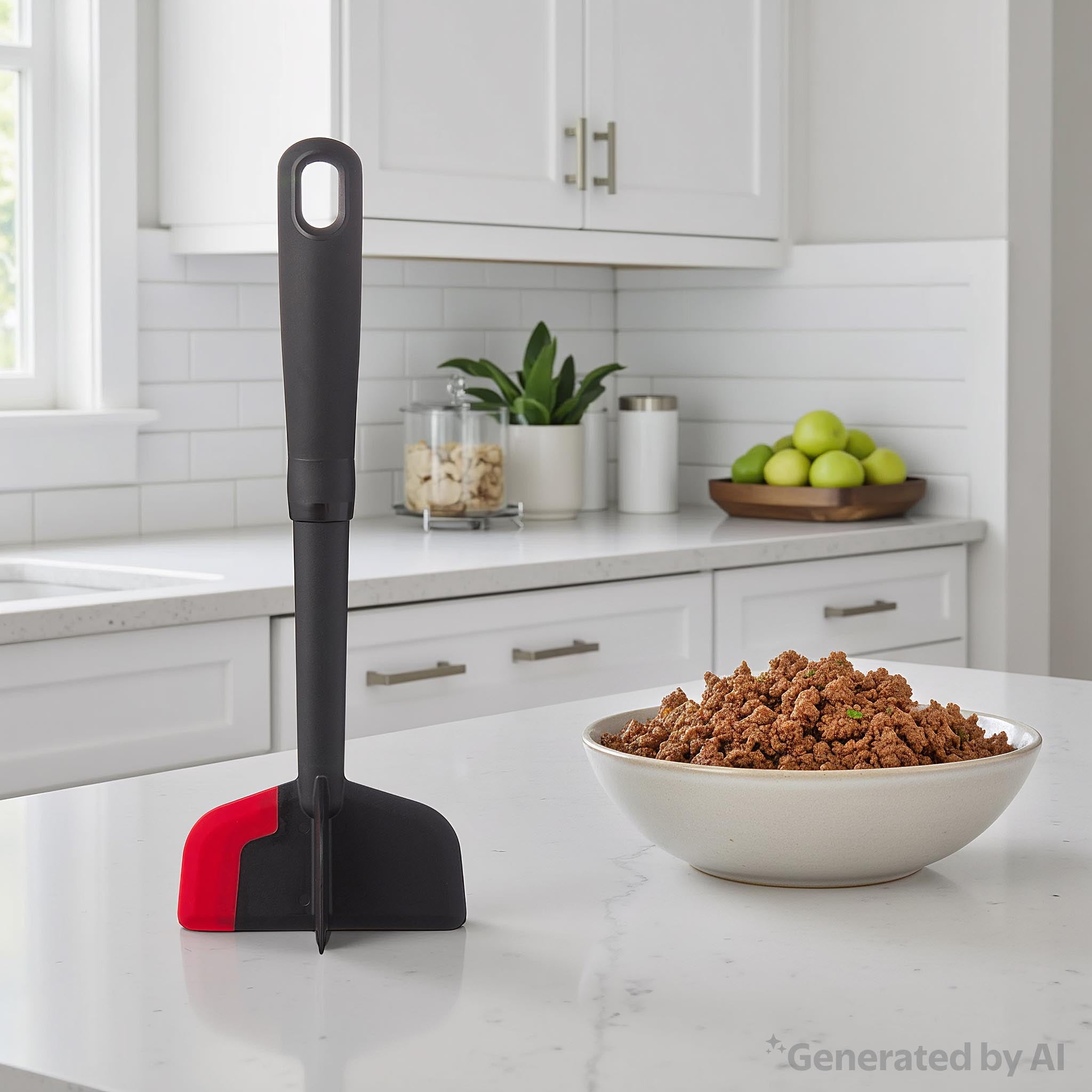 Mainstays Silicone Meat Masher and Chopper, Black - Image 2