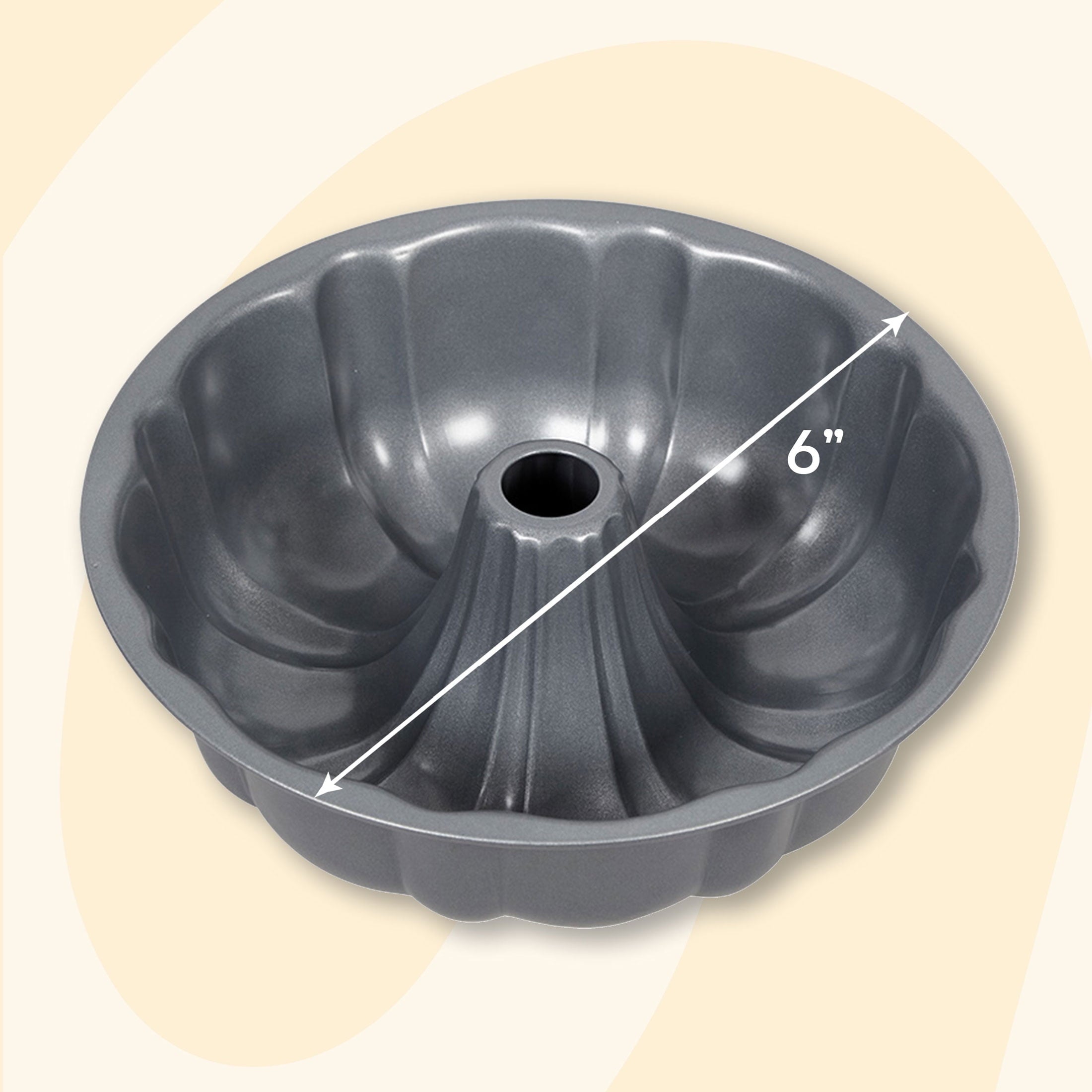 Wilton Everyday Non-Stick Bundt Cake Pan 6" Fluted Tube Baking Pan, Packaging May Vary - Image 3