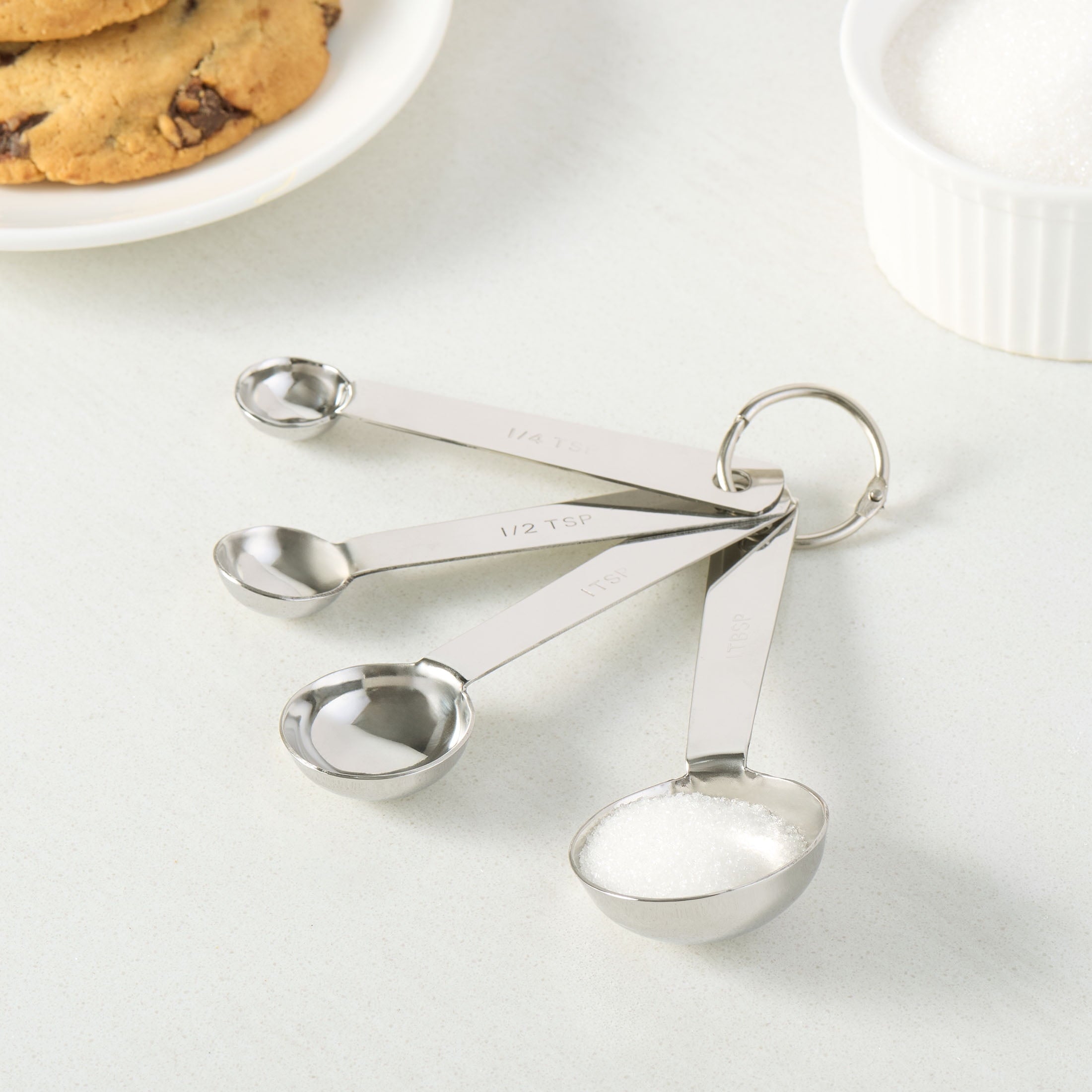 Mainstays Kitchen Stainless Steel 4-Piece Nesting Measuring Spoons Set, Stainless Steel Finish - Image 2