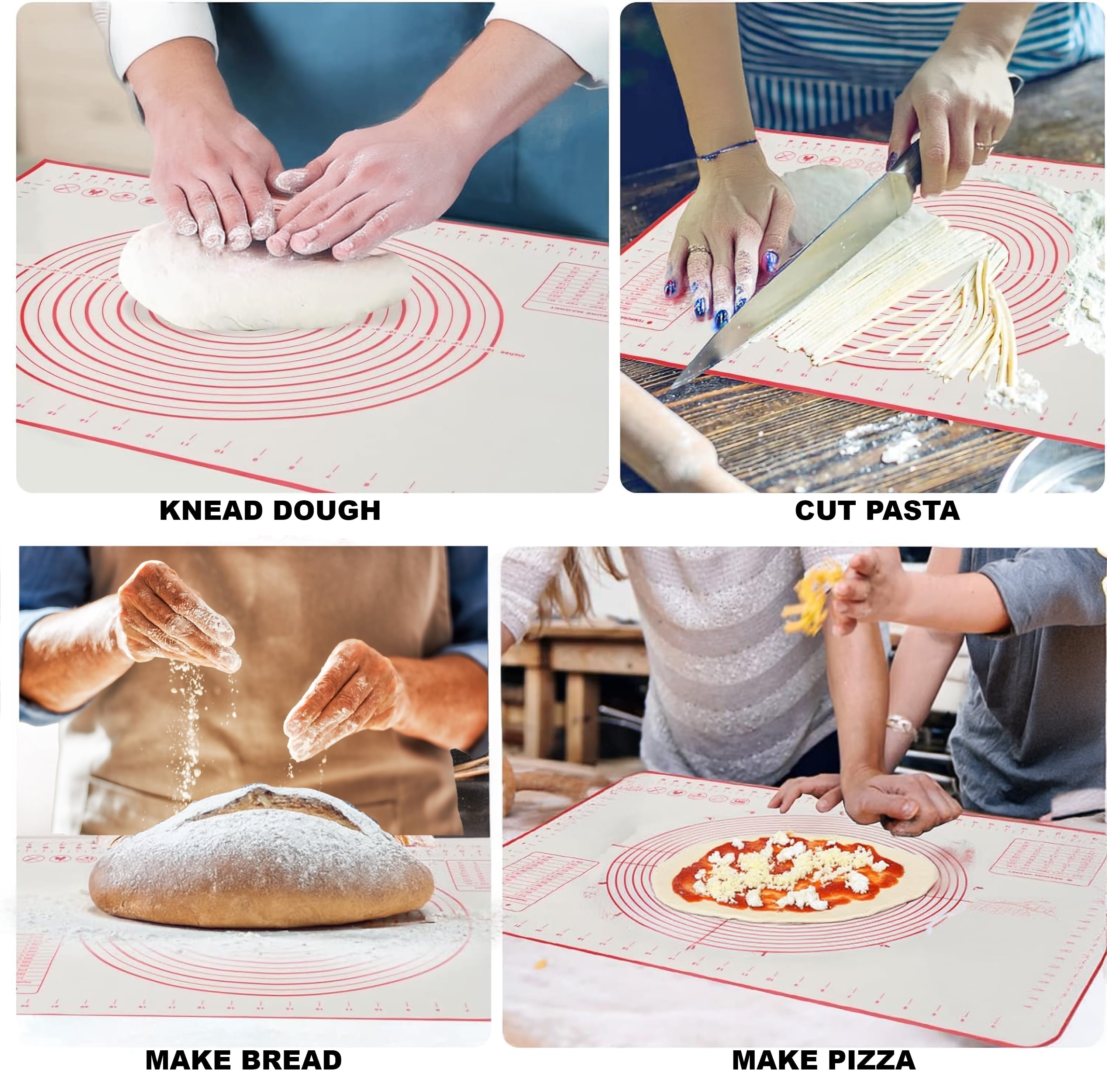 Mainstays Reusable Silicone 24"x 18" Pastry Mat with Measurements - Image 2